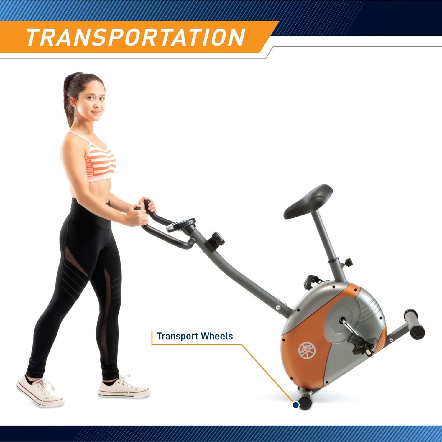 Marcy Home Fitness Personal Exercise Bike with Adjustable Magnetic Resistance for Cardio Workout and Cycle Training(Grey – Upright)