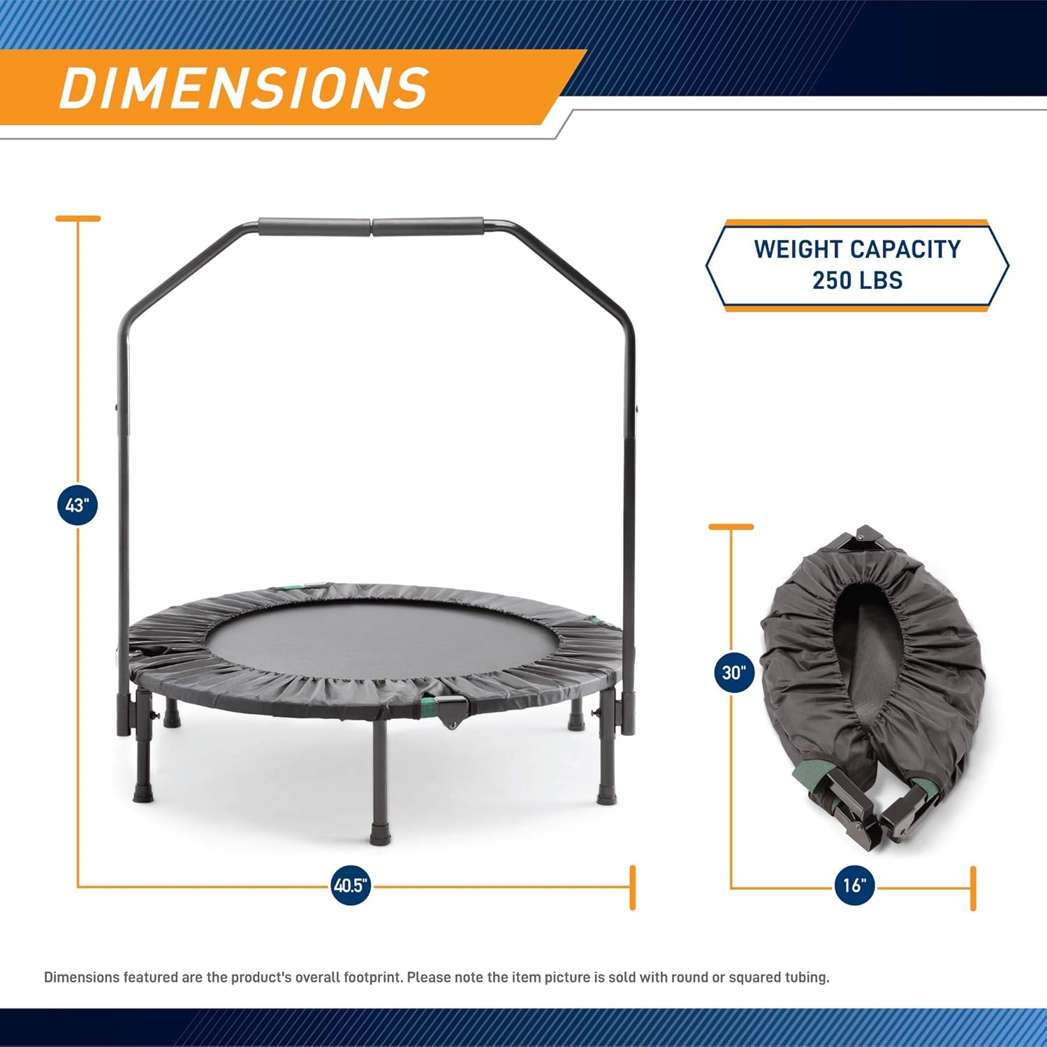 Marcy Trampoline Cardio Trainer with Handle ASG-40 , Black