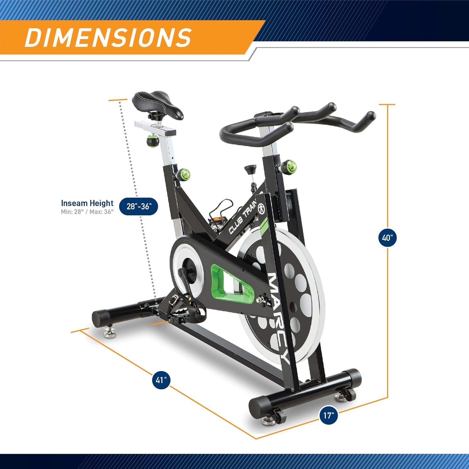 Marcy Club Revolution Bike Cycle Trainer for Cardio Exercise, Multiple Colors Available(Black/Green)
