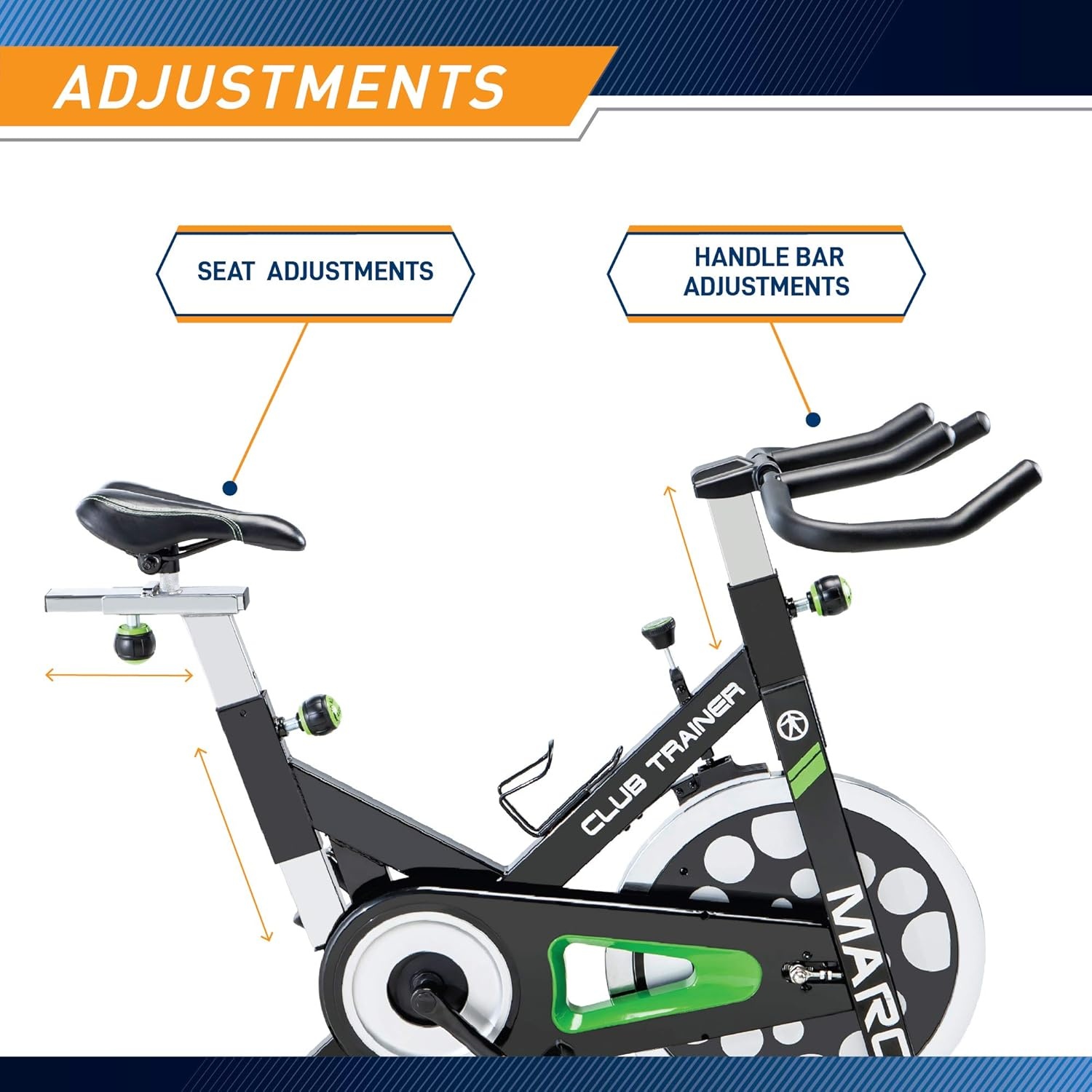 Marcy Club Revolution Bike Cycle Trainer for Cardio Exercise, Multiple Colors Available(Black/Green)