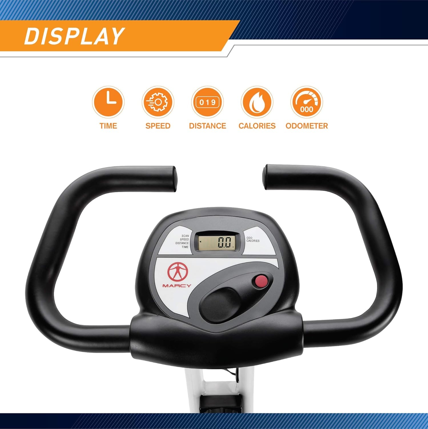 Marcy Foldable Upright Exercise Bike with Adjustable Resistance for Cardio Workout & Strength Training – Multiple Styles Available(Upright White)