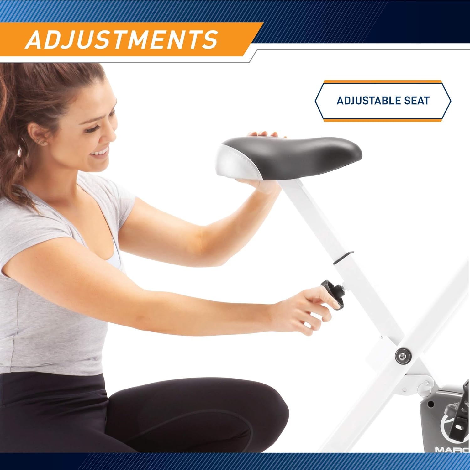 Marcy Foldable Upright Exercise Bike with Adjustable Resistance for Cardio Workout & Strength Training – Multiple Styles Available(Upright White)
