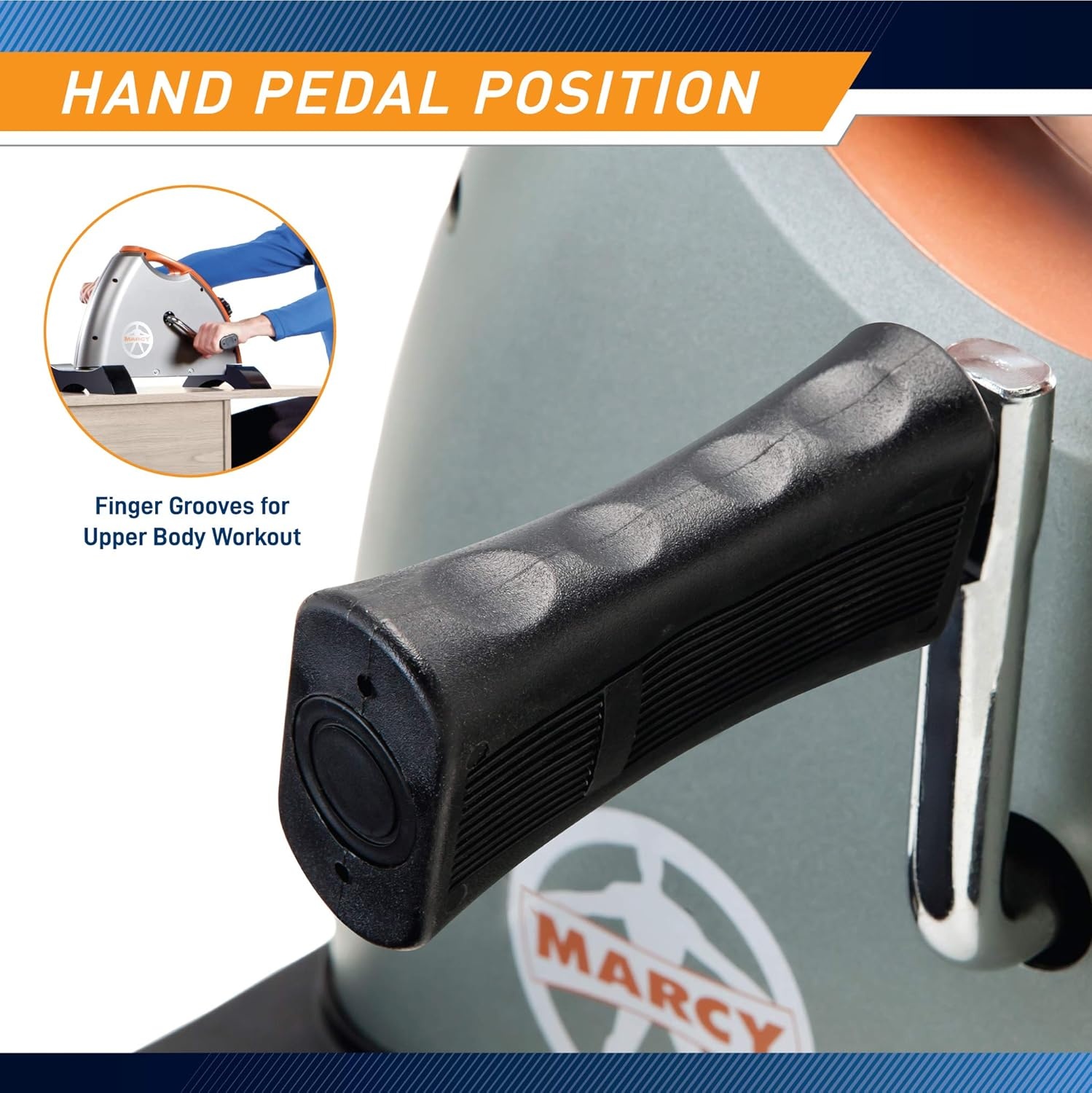Marcy Under Desk Mini Pedal Leg and Arm Exercise Cycle with Adjustable Magnetic Resistance Leg Exercisers(Grey)