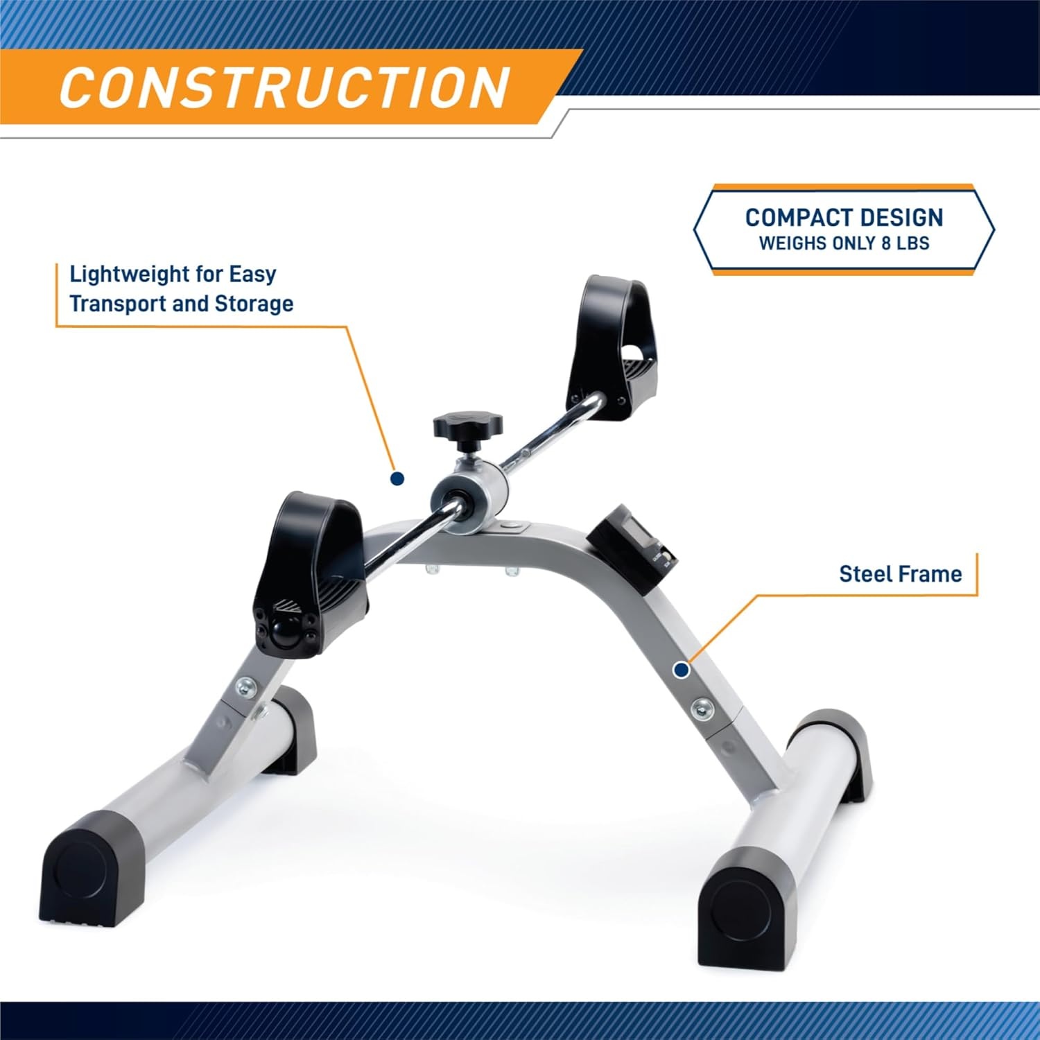 Marcy Under Desk Mini Pedal Leg and Arm Exercise Cycle with Adjustable Magnetic Resistance Leg Exercisers(Black)