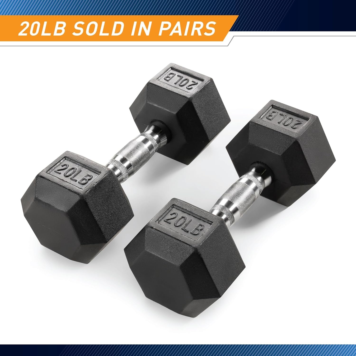 Marcy Rubber Hex Dumbbell Sold in Pairs – Available for 5lb – 20lb