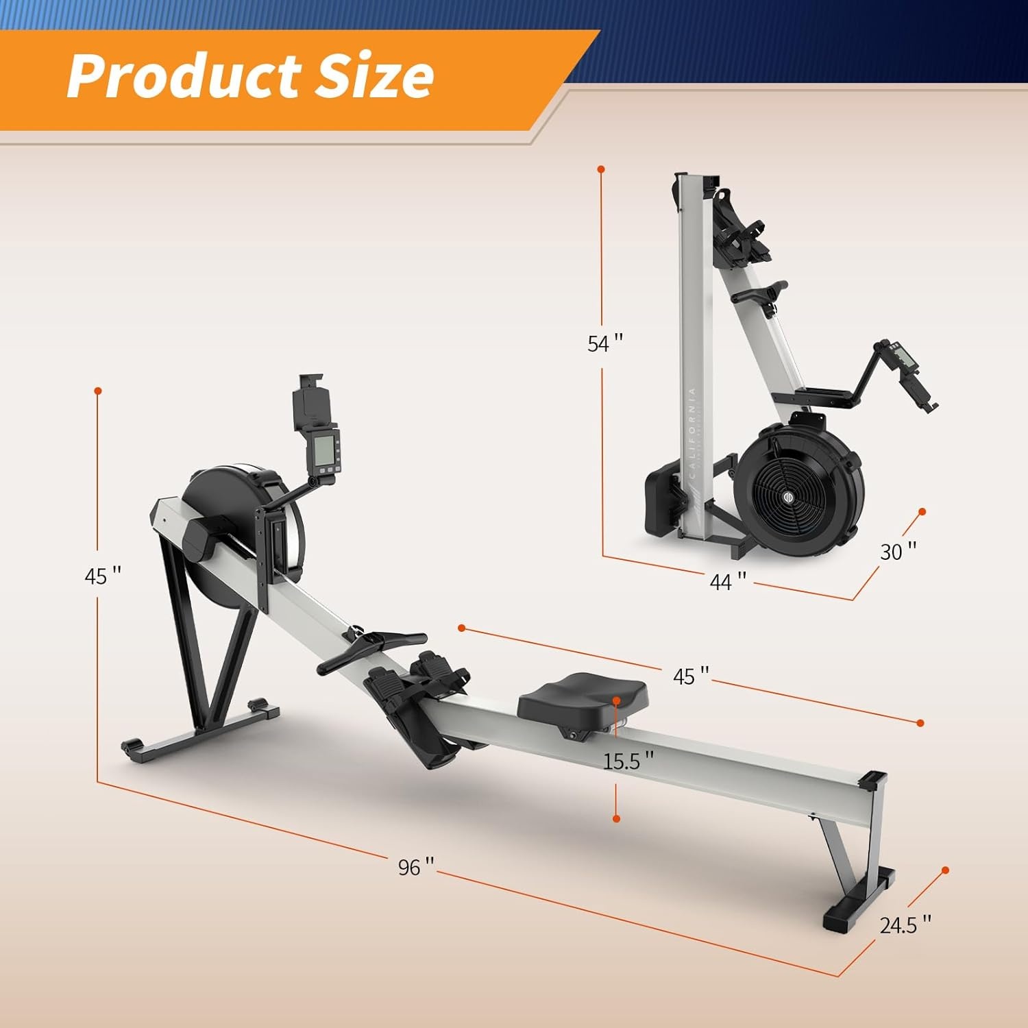 Marcy Air Resistance Rowing Machine with Transport Wheels(10 Levels – Black/Grey)