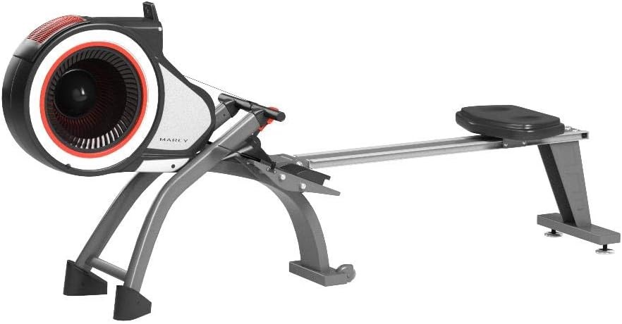 Marcy Air Resistance Rowing Machine with Transport Wheels(8 Levels – Black/Red)