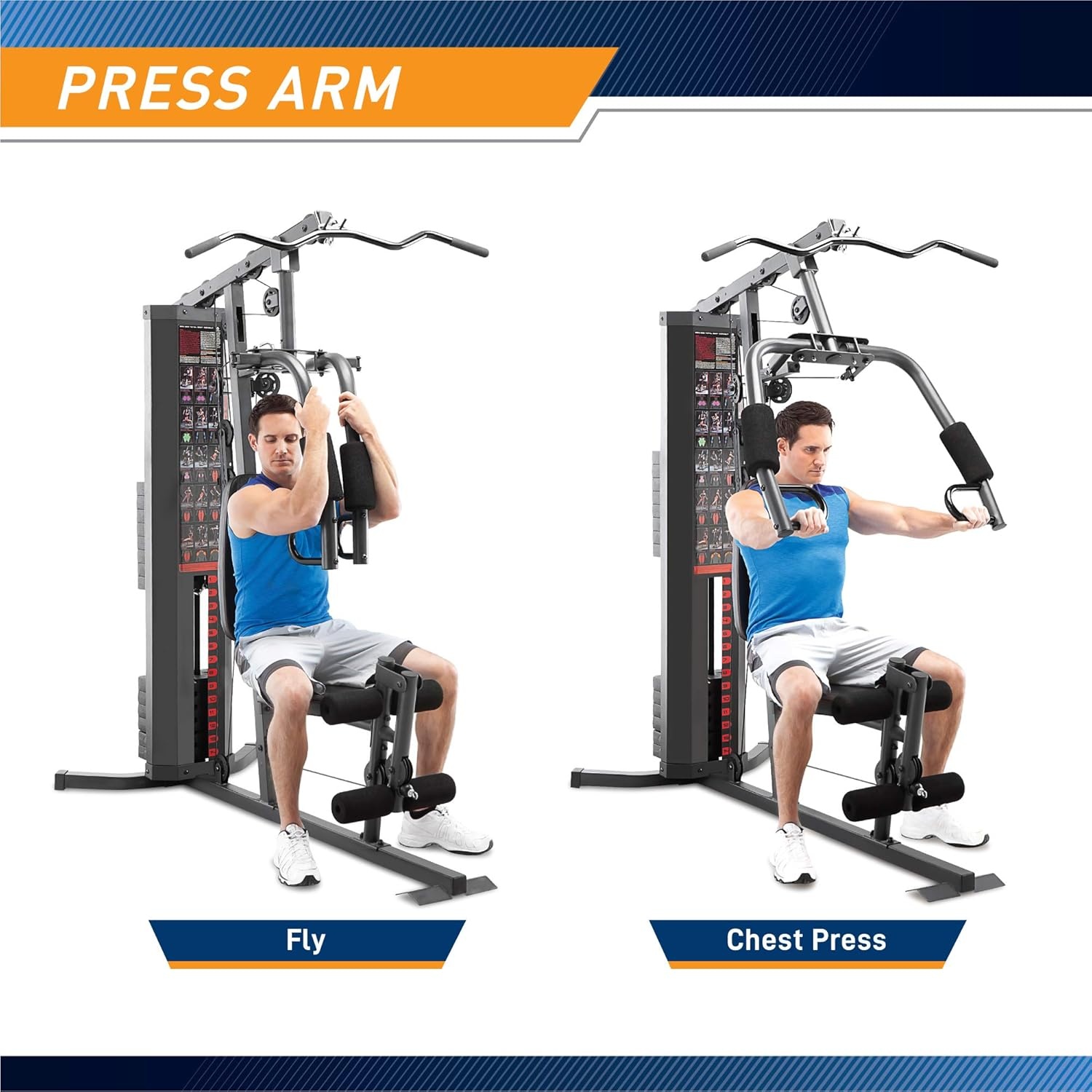 Marcy Multifunction Steel Home Gym 150lb Weight Stack Machine(Black – MWM-989)