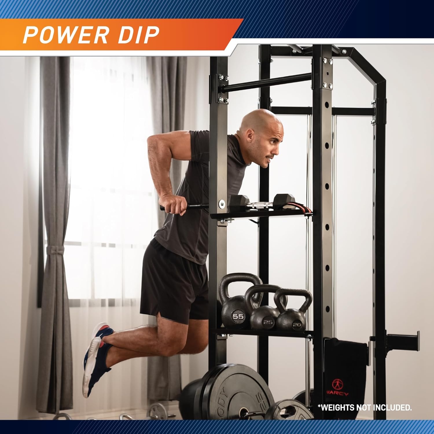 Marcy Strength Training Home Gym Cage with Pulley System for Weightlifting, Bodybuilding, Full Body Workout Equipment for Home Exercise(Power Tower Cage)