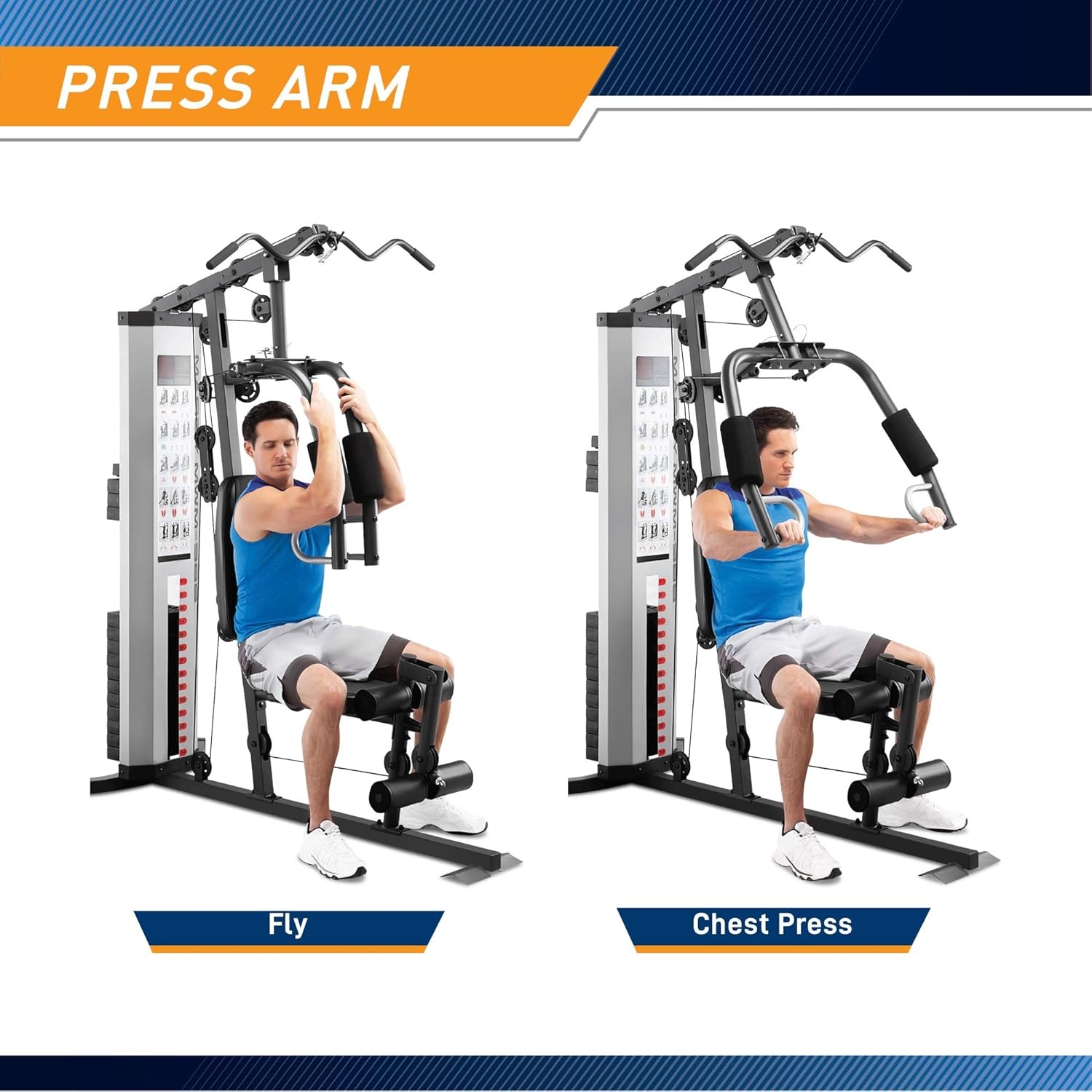 Marcy Multifunctional Workout Station 100lbs to 200lbs Stack Home Gym for Weightlifting and Bodybuilding(Grey – MWM-988)