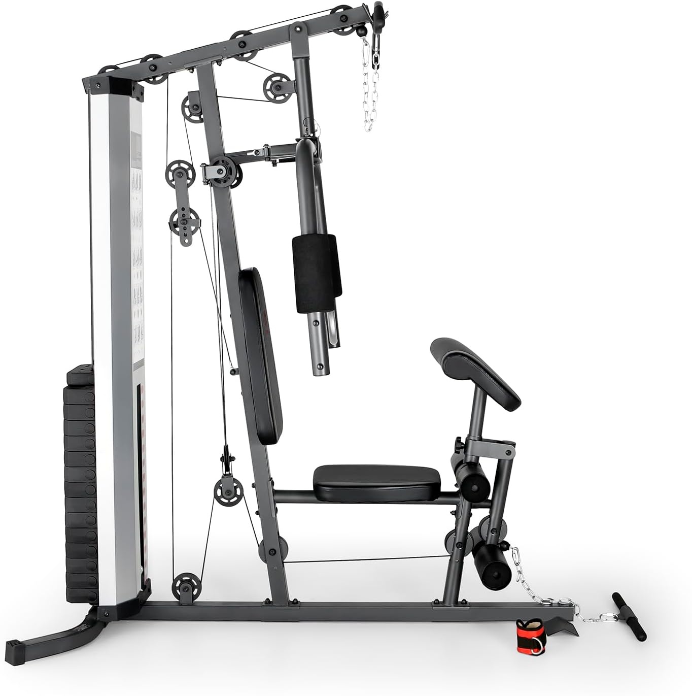 Marcy Multifunctional Workout Station 100lbs to 200lbs Stack Home Gym for Weightlifting and Bodybuilding(Grey – MWM-988)