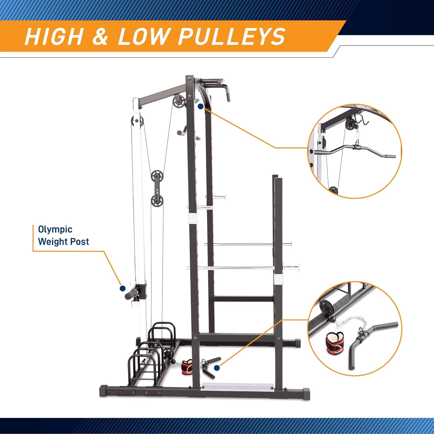 Marcy Strength Training Home Gym Cage with Pulley System for Weightlifting, Bodybuilding, Full Body Workout Equipment for Home Exercise(Home Gym Cage)