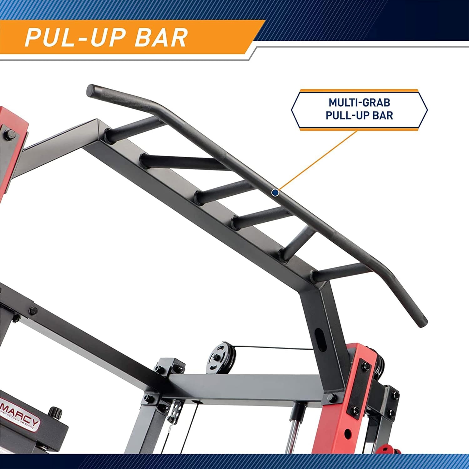 Marcy Smith Machine Cage System Home Gym Multifunction Rack, Customizable Training Station(White)