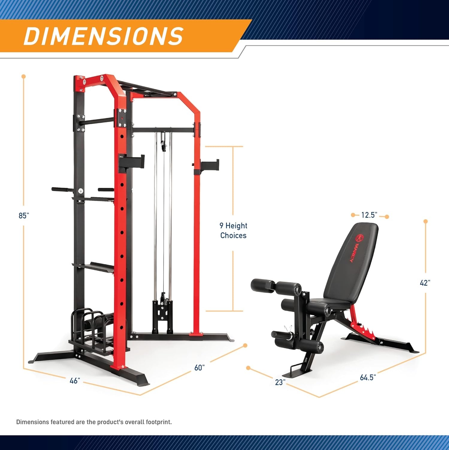 Marcy Power Cage System with Adjustable Weight Bench SM-7393