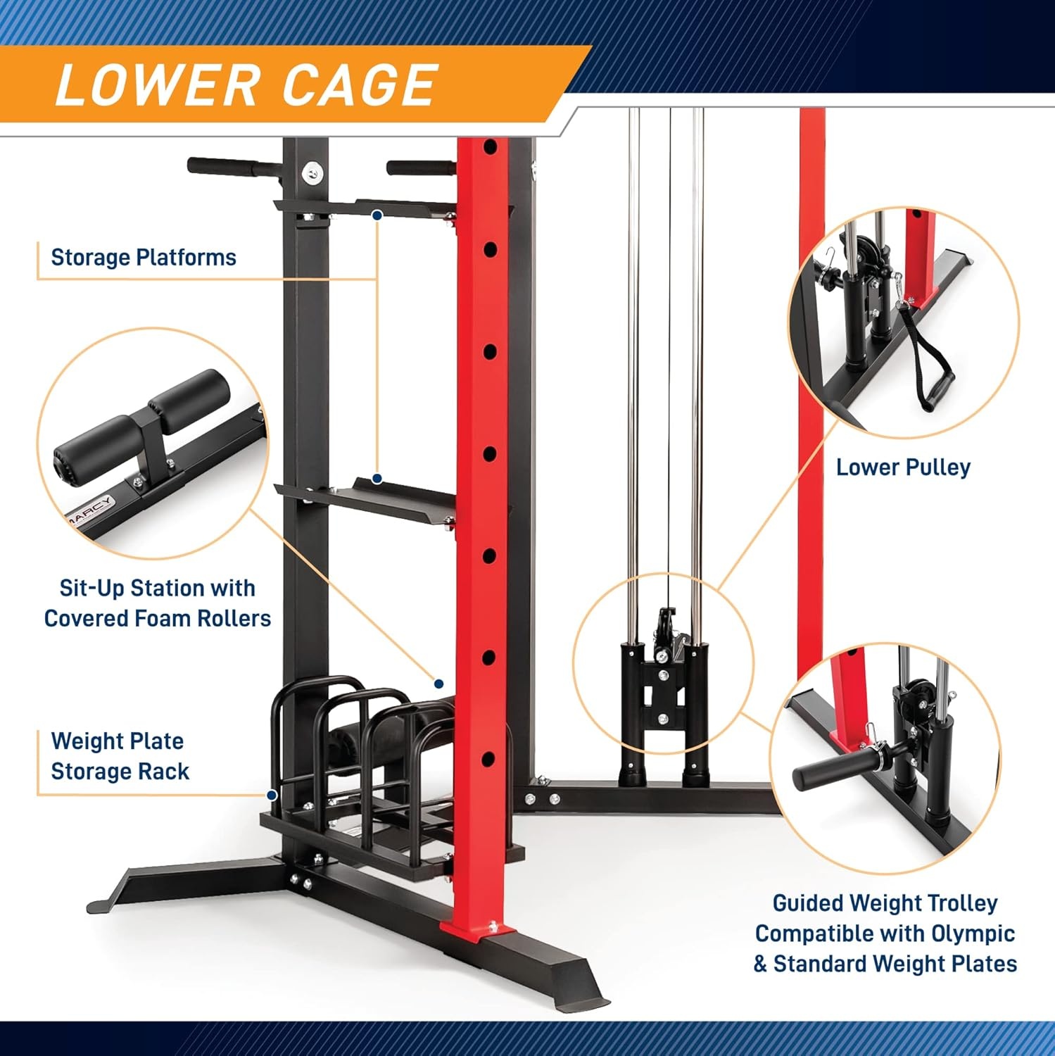 Marcy Power Cage System with Adjustable Weight Bench SM-7393