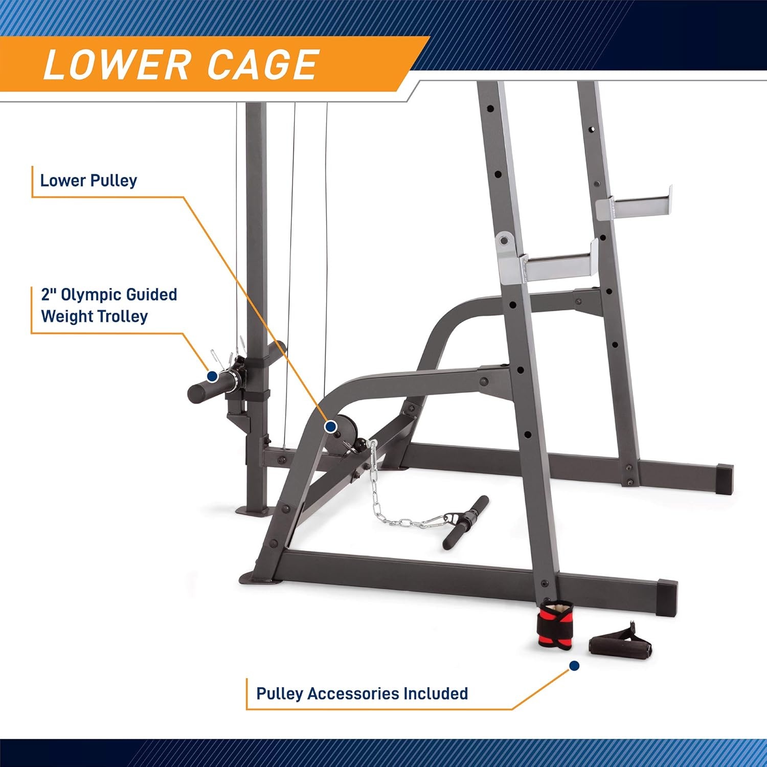 Marcy Pro Deluxe Cage System with Weightlifting Bench All-in-One Home Gym Equipment PM-5108(Black/Silver)