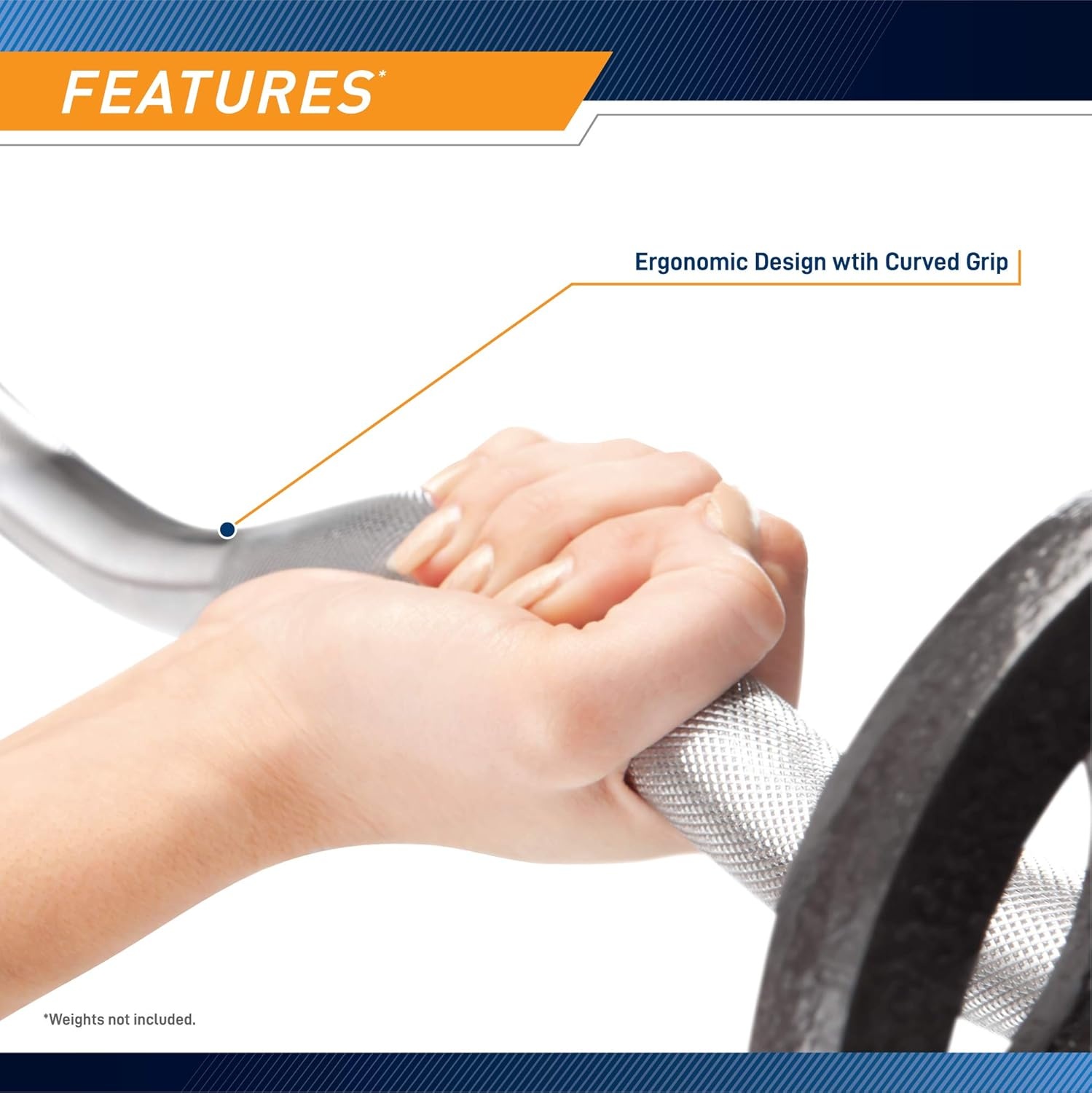 Marcy Hollow Curl Bar and Dumbbell Handle Set with Spring Collars(1 inch Diameter)
