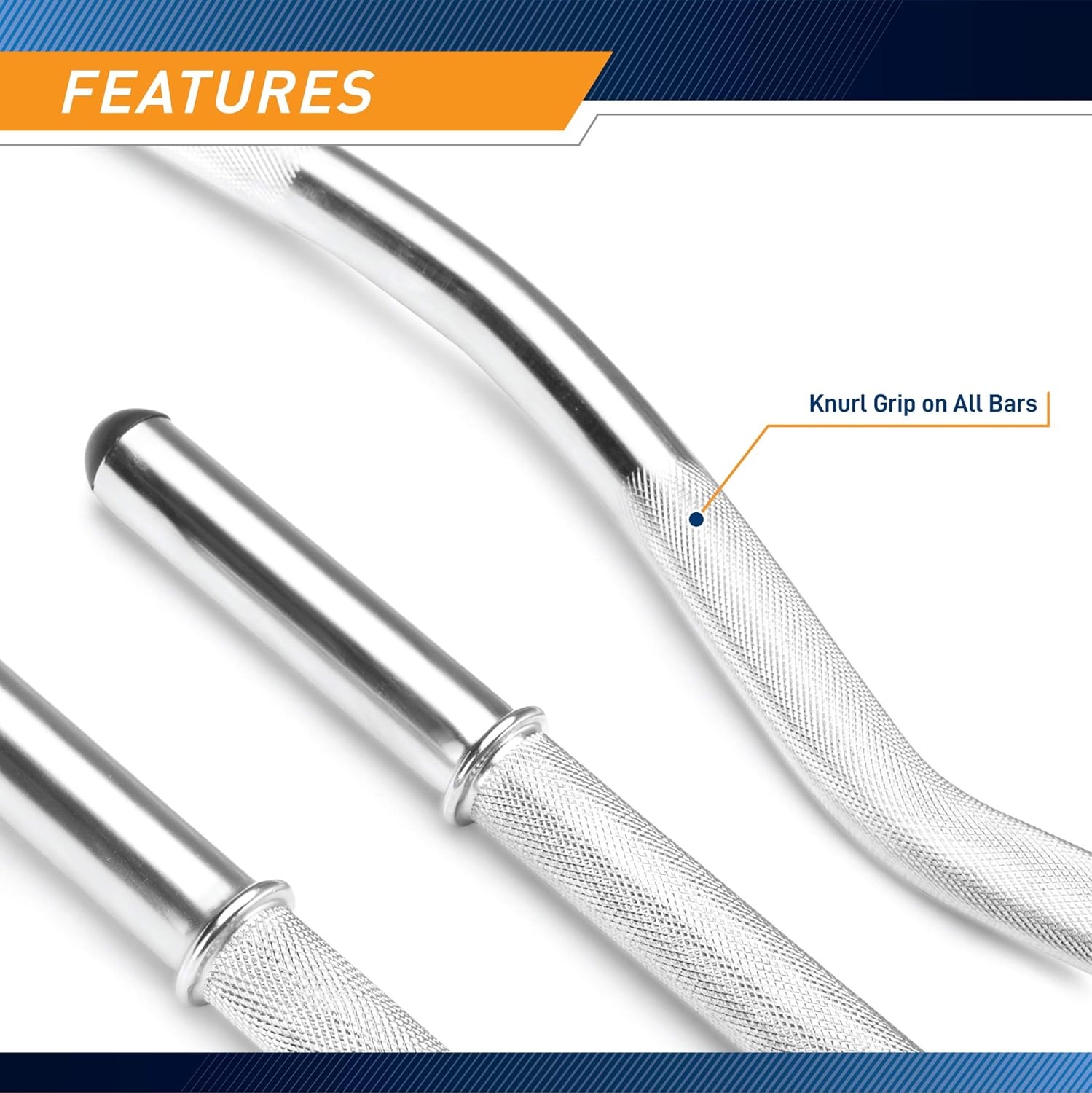 Marcy Hollow Curl Bar and Dumbbell Handle Set with Spring Collars(1 inch Diameter)