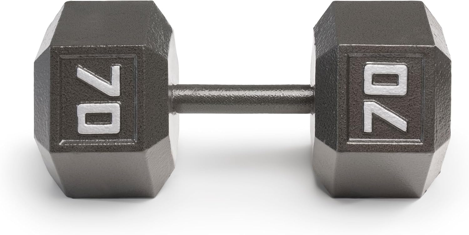 Marcy Cast Iron Hex Dumbbells Collection – Available size from 3-lb to 100-lb, SOLD INDIVIDUALLY(70lbs)