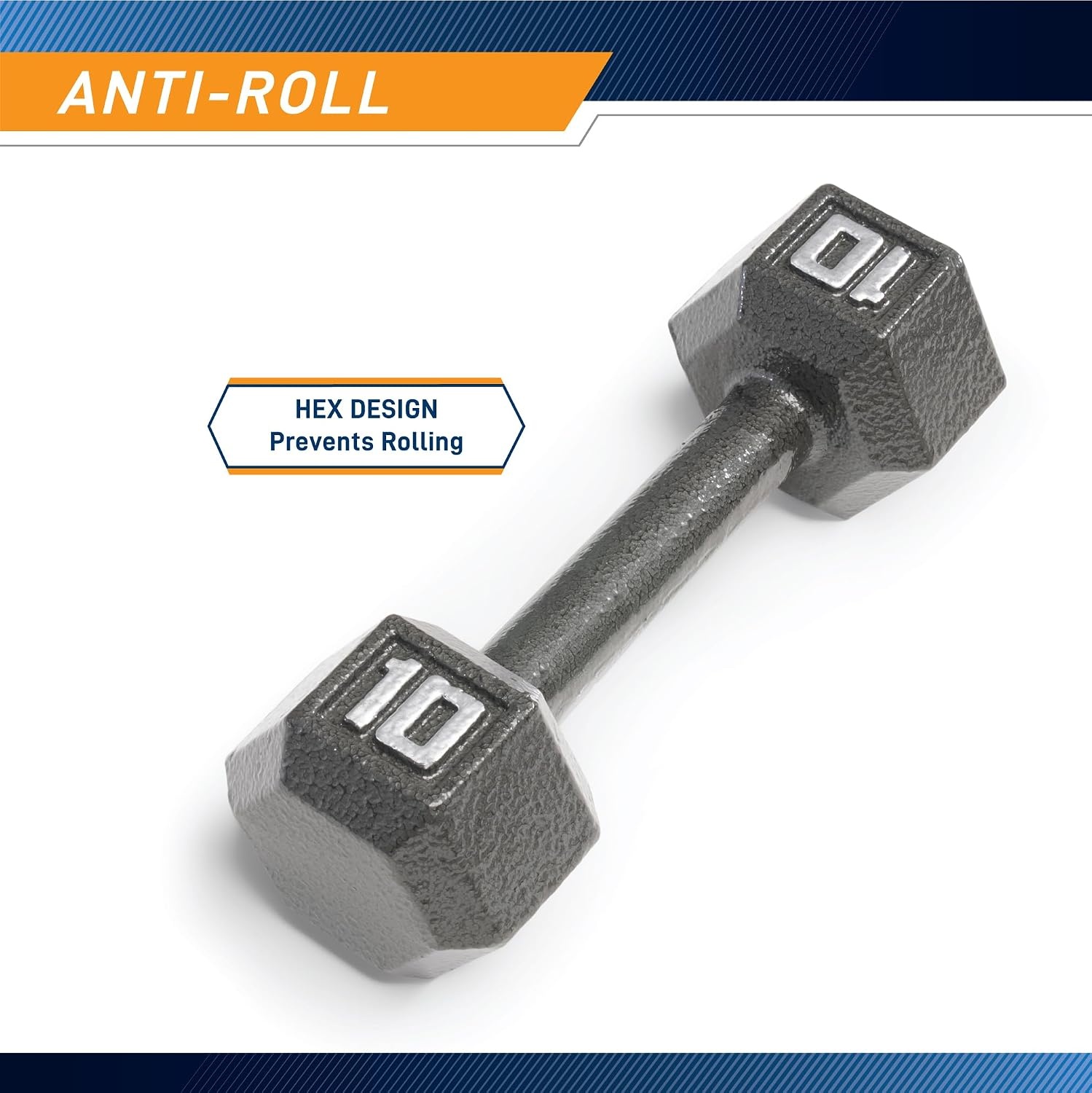 Marcy Cast Iron Hex Dumbbells Collection – Available size from 3-lb to 100-lb, SOLD INDIVIDUALLY(10lbs)