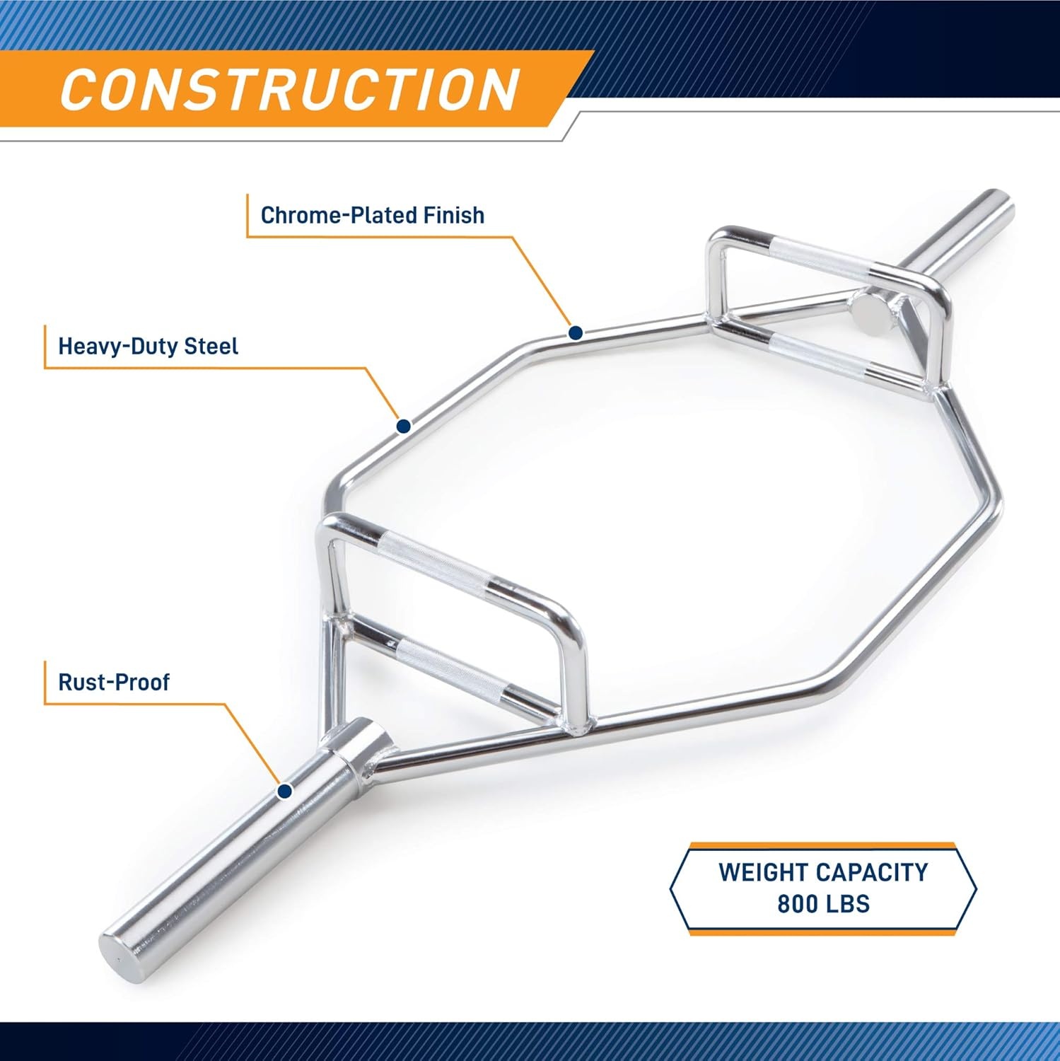 Marcy Olympic Hex Trap Bar Multiple Style Available(Chrome  one piece)