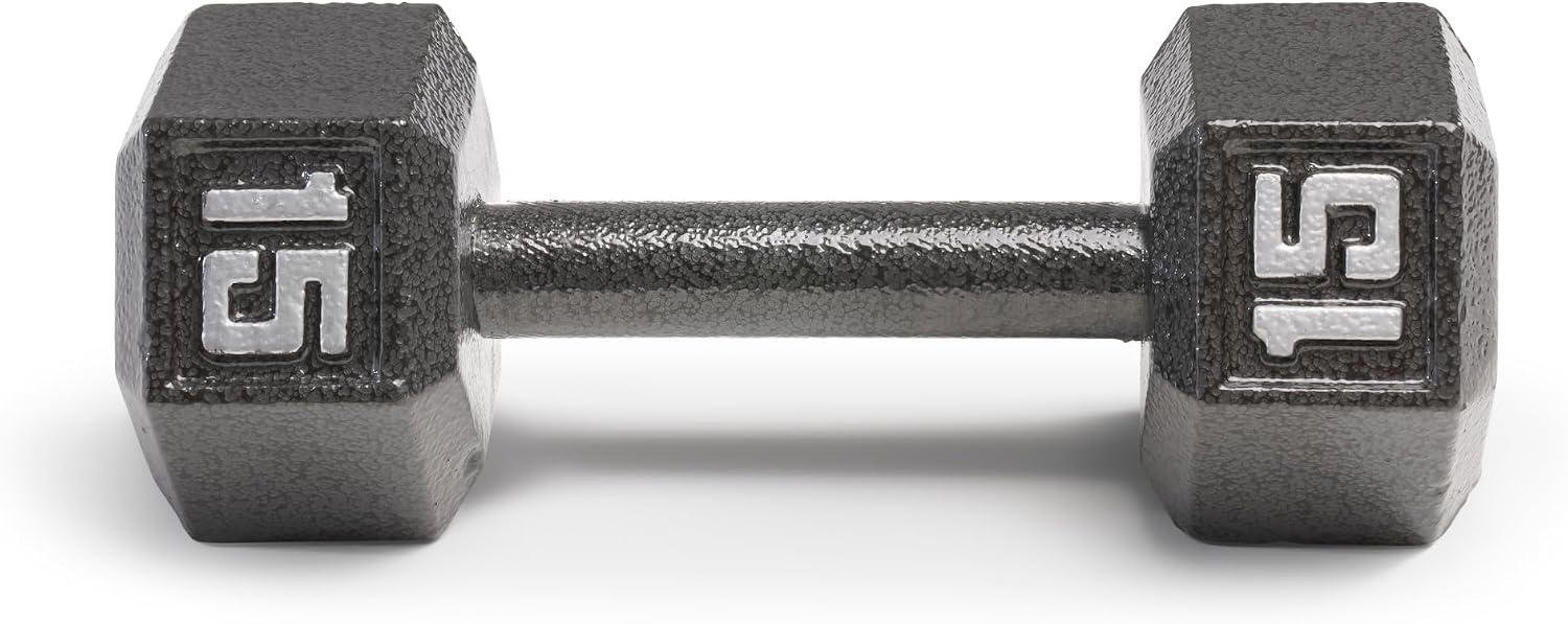 Marcy Cast Iron Hex Dumbbells Collection – Available size from 3-lb to 100-lb, SOLD INDIVIDUALLY(15lbs)