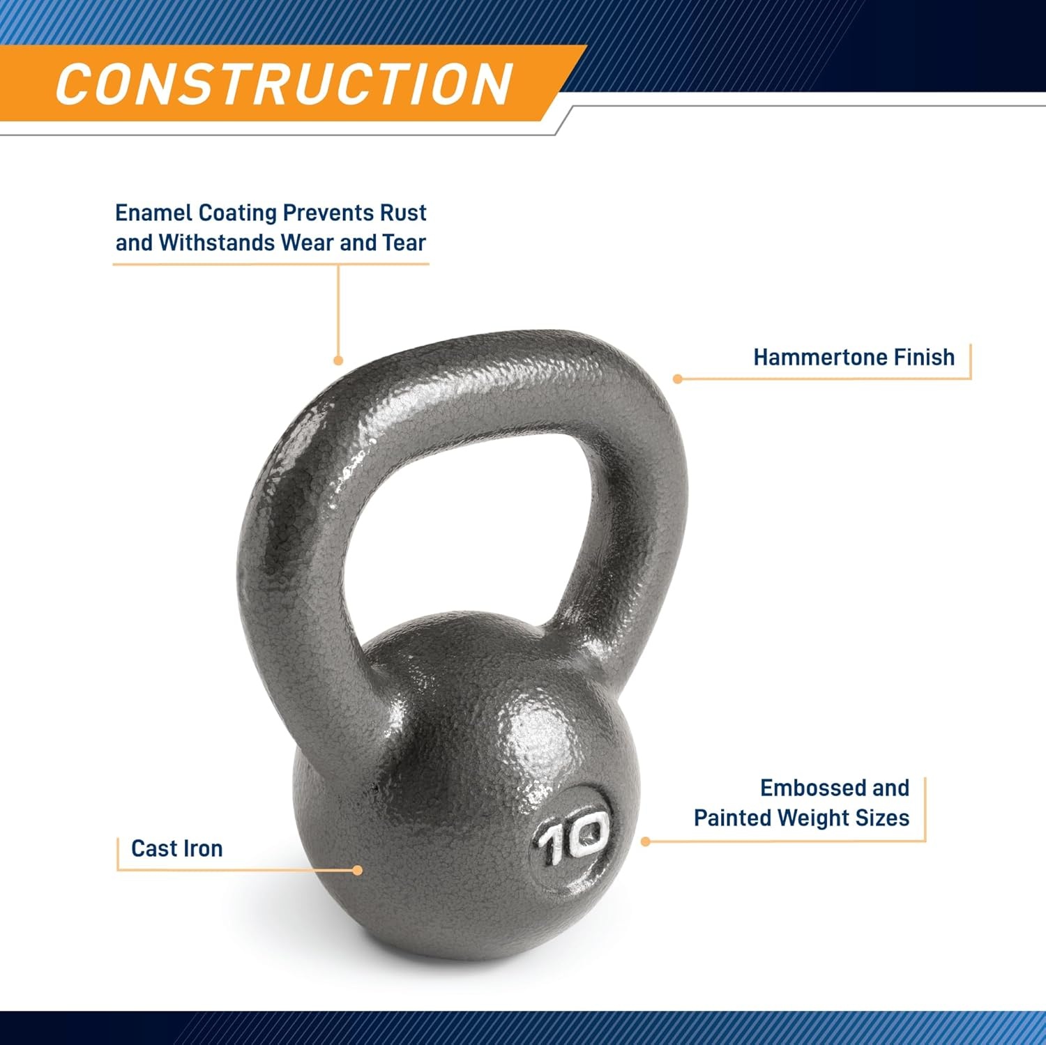 Marcy Hammertone Kettle Bells – 10 to 55 lbs. HKB Workout Weights(10 lb)
