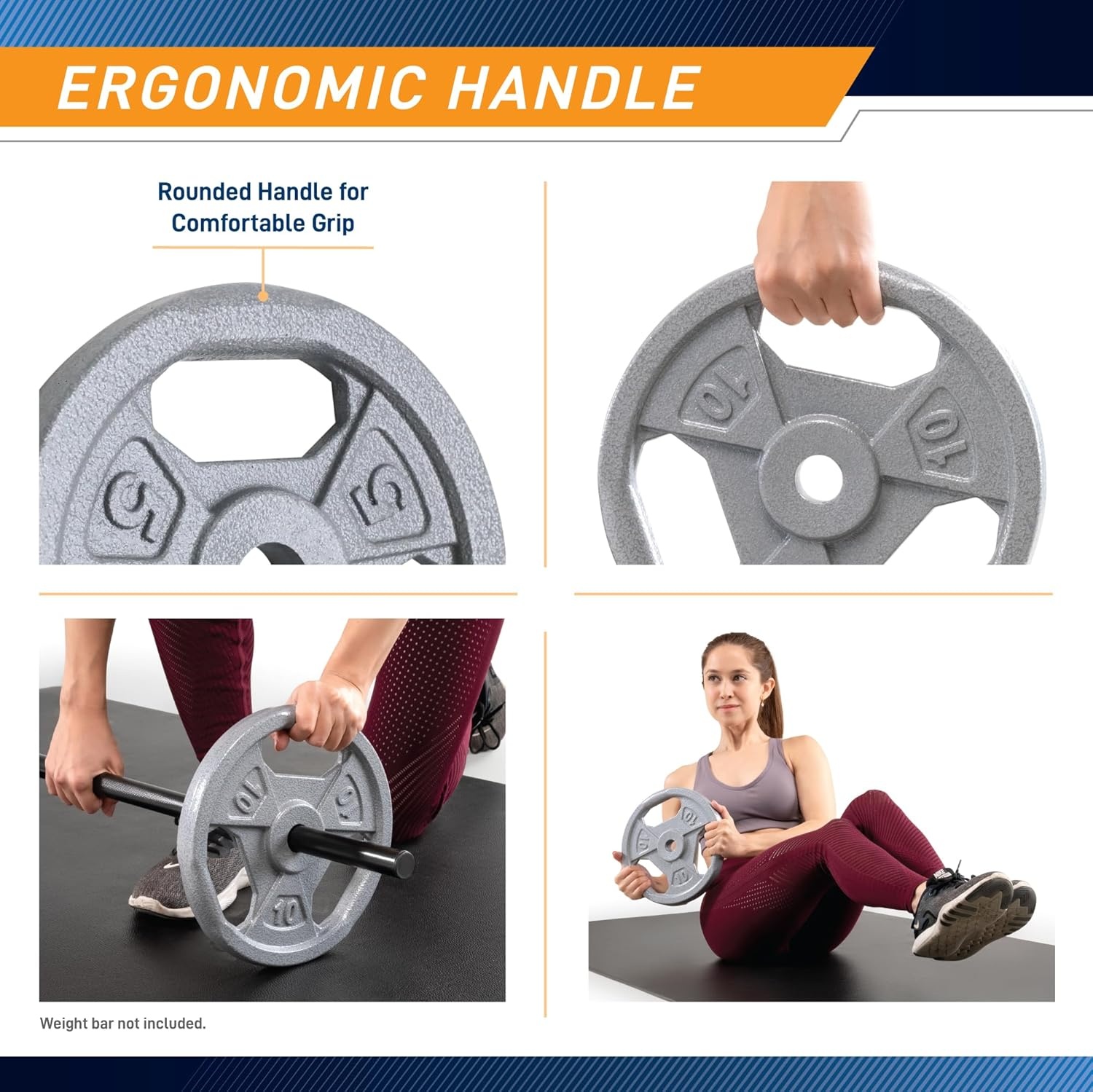 Marcy Classic 1″ Cast Iron Standard Grip Plates for Strength Training and Weightlifting(B. 5lb_Single)