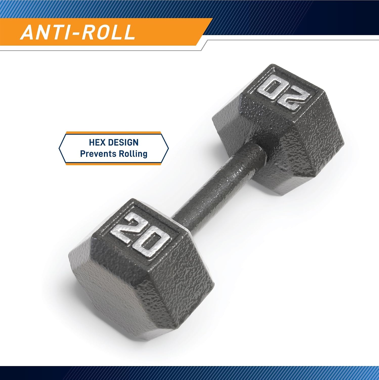Marcy Cast Iron Hex Dumbbells Collection – Available size from 3-lb to 100-lb, SOLD INDIVIDUALLY(20lbs)