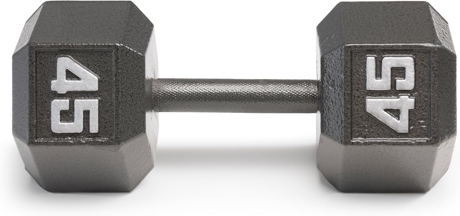Marcy Cast Iron Hex Dumbbells Collection – Available size from 3-lb to 100-lb, SOLD INDIVIDUALLY(45lbs)