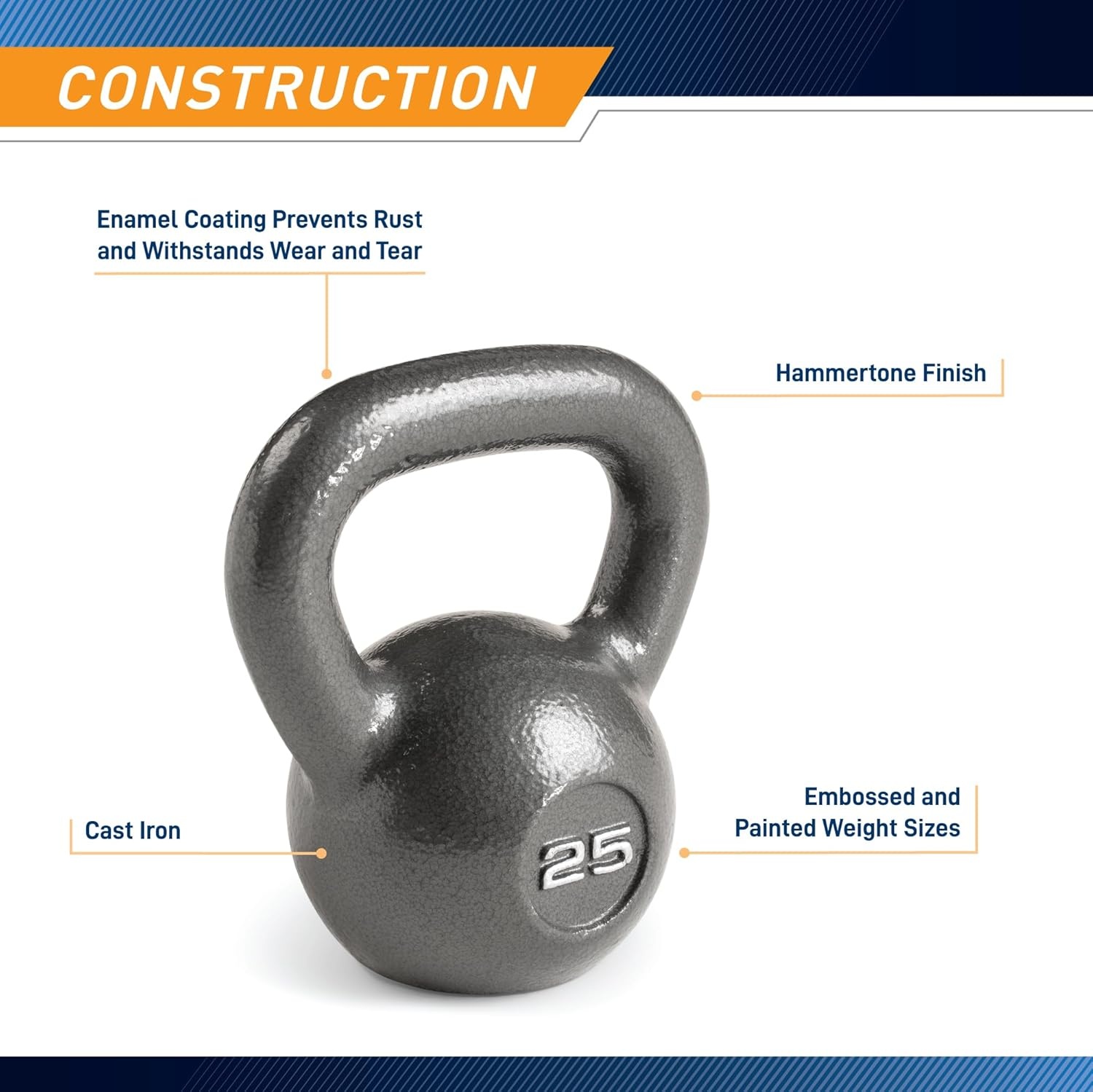 Marcy Hammertone Kettle Bells – 10 to 55 lbs. HKB Workout Weights(25 lb)