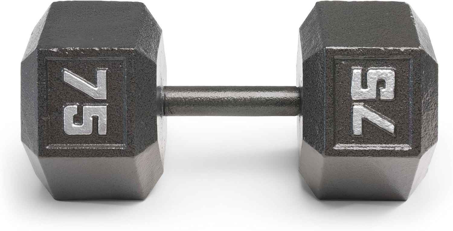Marcy Cast Iron Hex Dumbbells Collection – Available size from 3-lb to 100-lb, SOLD INDIVIDUALLY(75lbs)