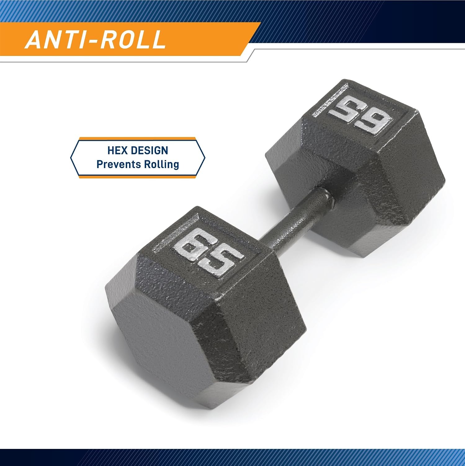 Marcy Cast Iron Hex Dumbbells Collection – Available size from 3-lb to 100-lb, SOLD INDIVIDUALLY(65lbs)