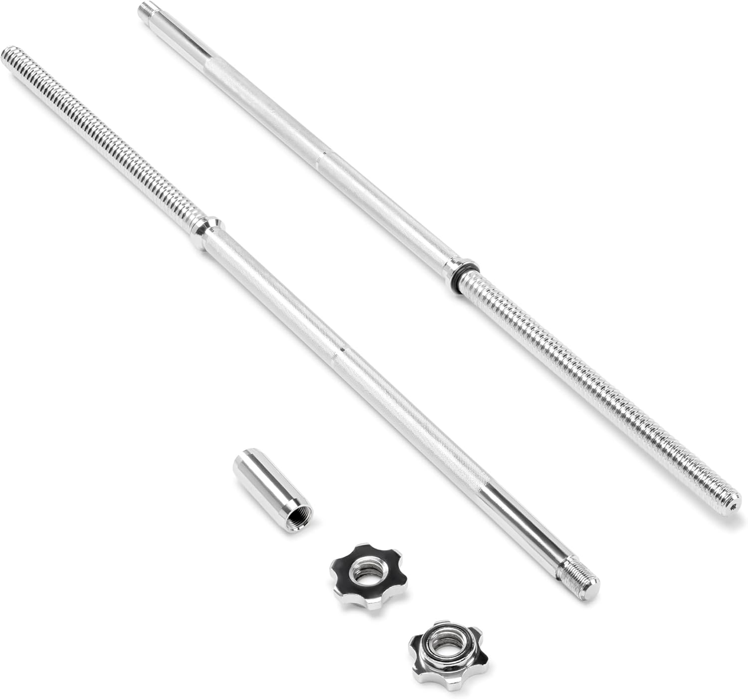 Marcy 6 ft. Two-Piece Standard Weight Bar with Threaded Spin Lock Collars for 1-inch Weight Plates Free Weights Accessory for Home Gym TRB-72.2