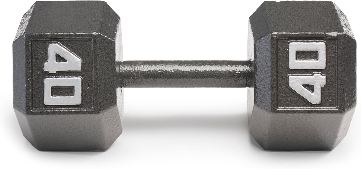 Marcy Cast Iron Hex Dumbbells Collection – Available size from 3-lb to 100-lb, SOLD INDIVIDUALLY(40lbs)