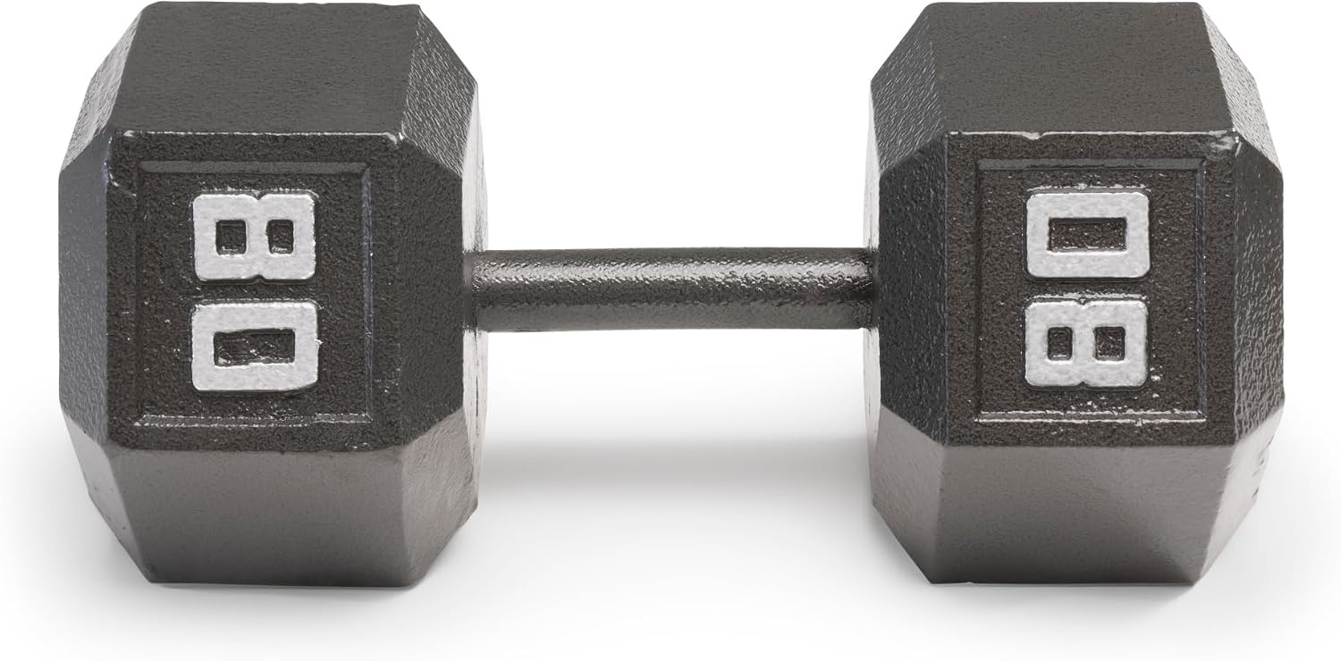 Marcy Cast Iron Hex Dumbbells Collection – Available size from 3-lb to 100-lb, SOLD INDIVIDUALLY(80lbs)