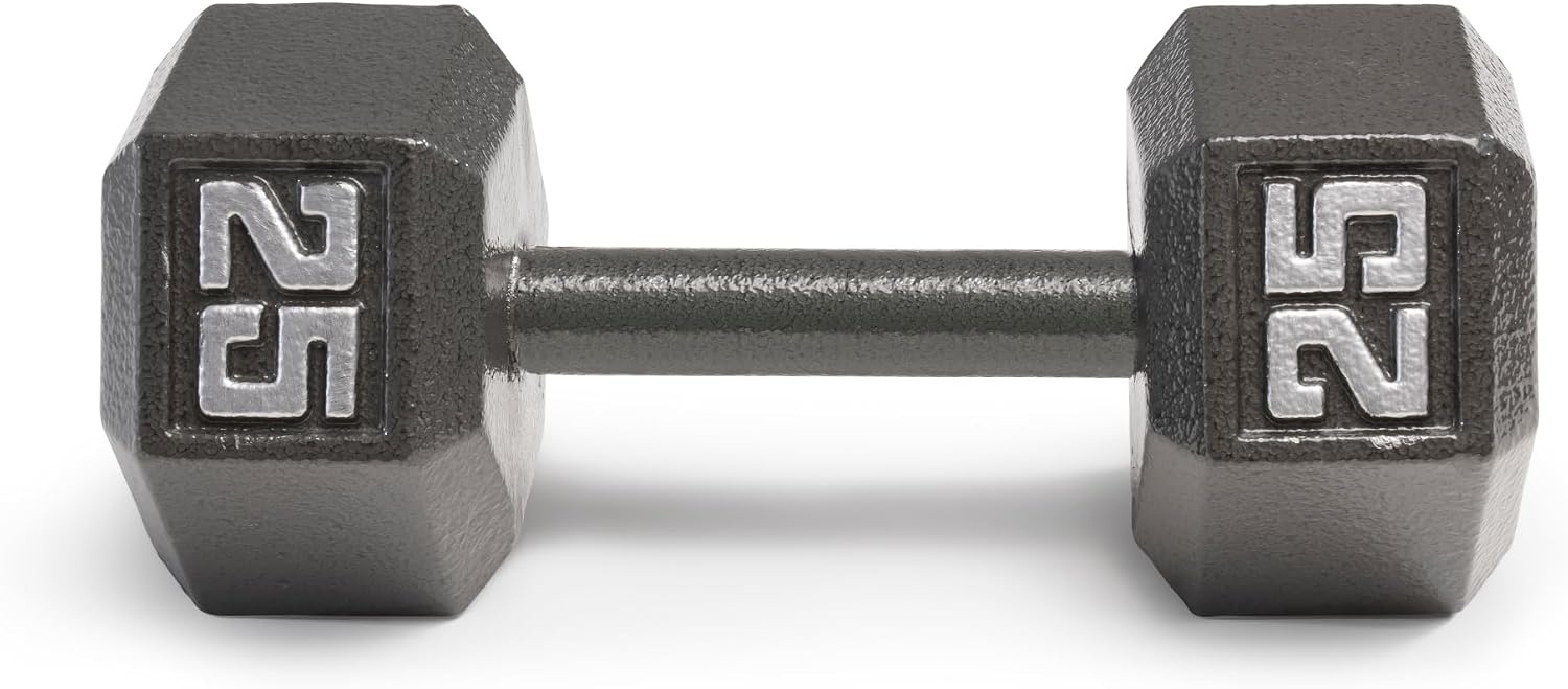 Marcy Cast Iron Hex Dumbbells Collection – Available size from 3-lb to 100-lb, SOLD INDIVIDUALLY(25lbs)