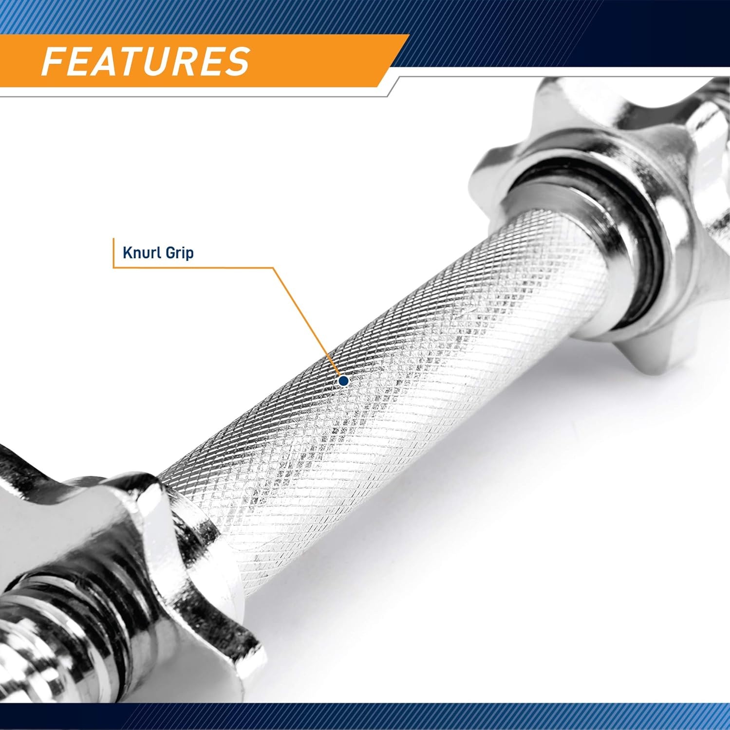 Marcy 14 Adjustable Chrome Threaded Dumbbell Handles for Standard Weight Plates with 1 Diameter Center TDH-14.1