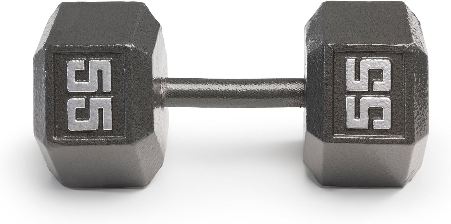 Marcy Cast Iron Hex Dumbbells Collection – Available size from 3-lb to 100-lb, SOLD INDIVIDUALLY(55lbs)