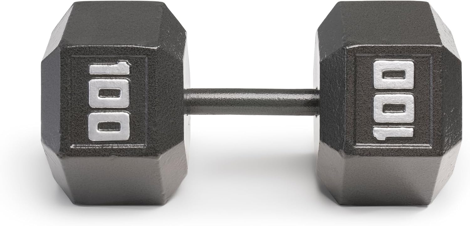 Marcy Cast Iron Hex Dumbbells Collection – Available size from 3-lb to 100-lb, SOLD INDIVIDUALLY(100lbs)