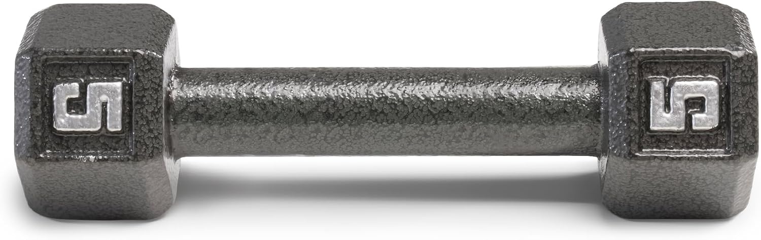 Marcy Cast Iron Hex Dumbbells Collection – Available size from 3-lb to 100-lb, SOLD INDIVIDUALLY(5lbs)