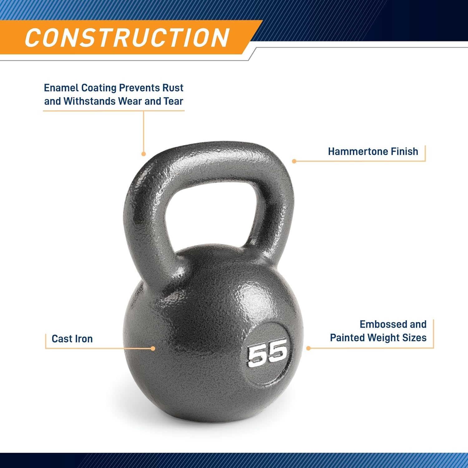 Marcy Hammertone Kettle Bells – 10 to 55 lbs. HKB Workout Weights(55 lb)