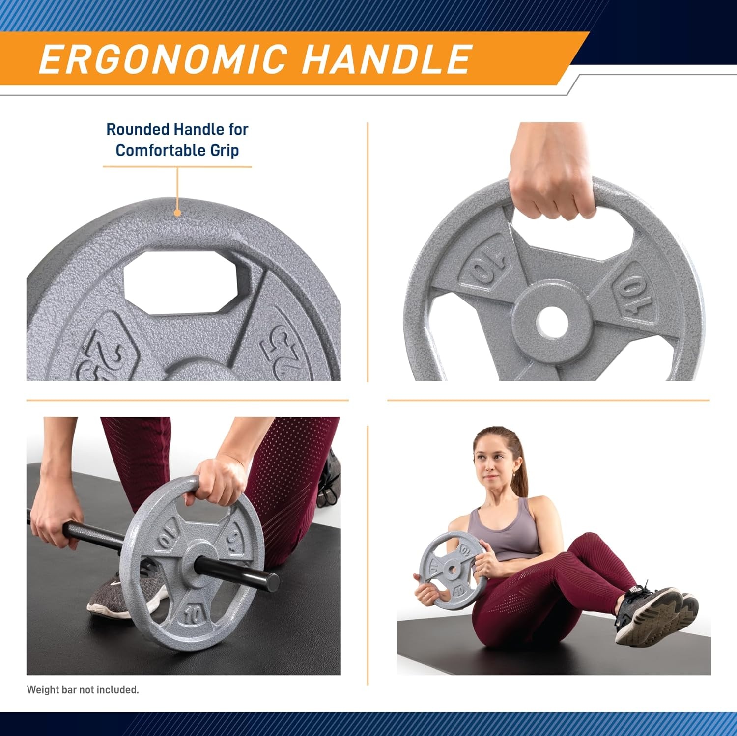 Marcy Classic 1″ Cast Iron Standard Grip Plates for Strength Training and Weightlifting(E. 25lb_Single)