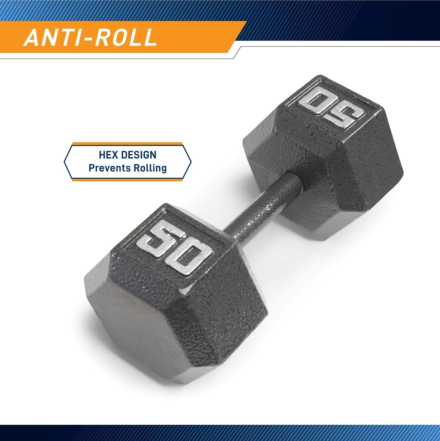 Marcy Cast Iron Hex Dumbbells Collection – Available size from 3-lb to 100-lb, SOLD INDIVIDUALLY(50lbs)