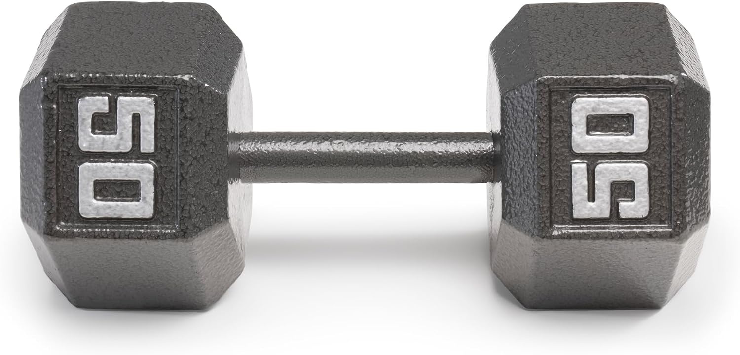 Marcy Cast Iron Hex Dumbbells Collection – Available size from 3-lb to 100-lb, SOLD INDIVIDUALLY(50lbs)