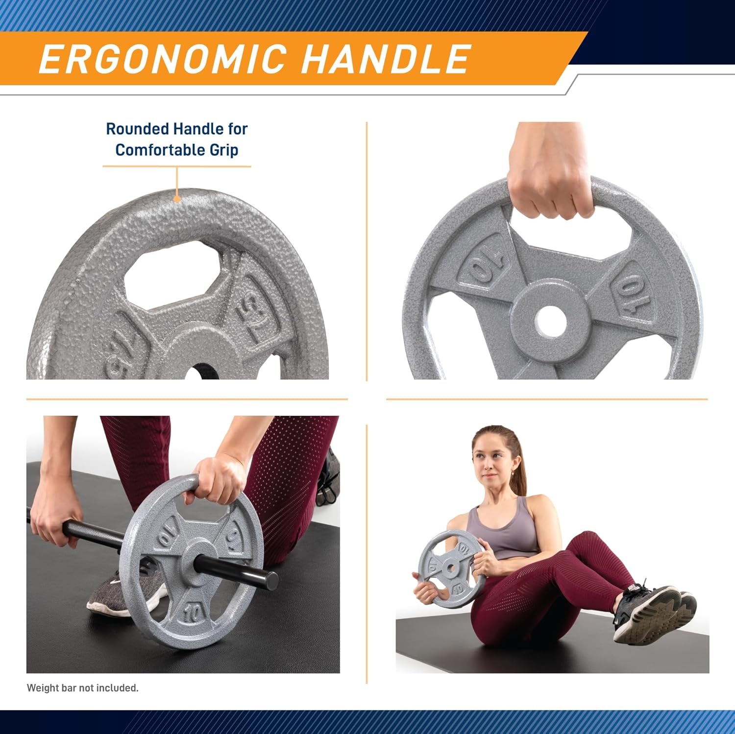 Marcy Classic 1″ Cast Iron Standard Grip Plates for Strength Training and Weightlifting(C. 7.5lb_Single)