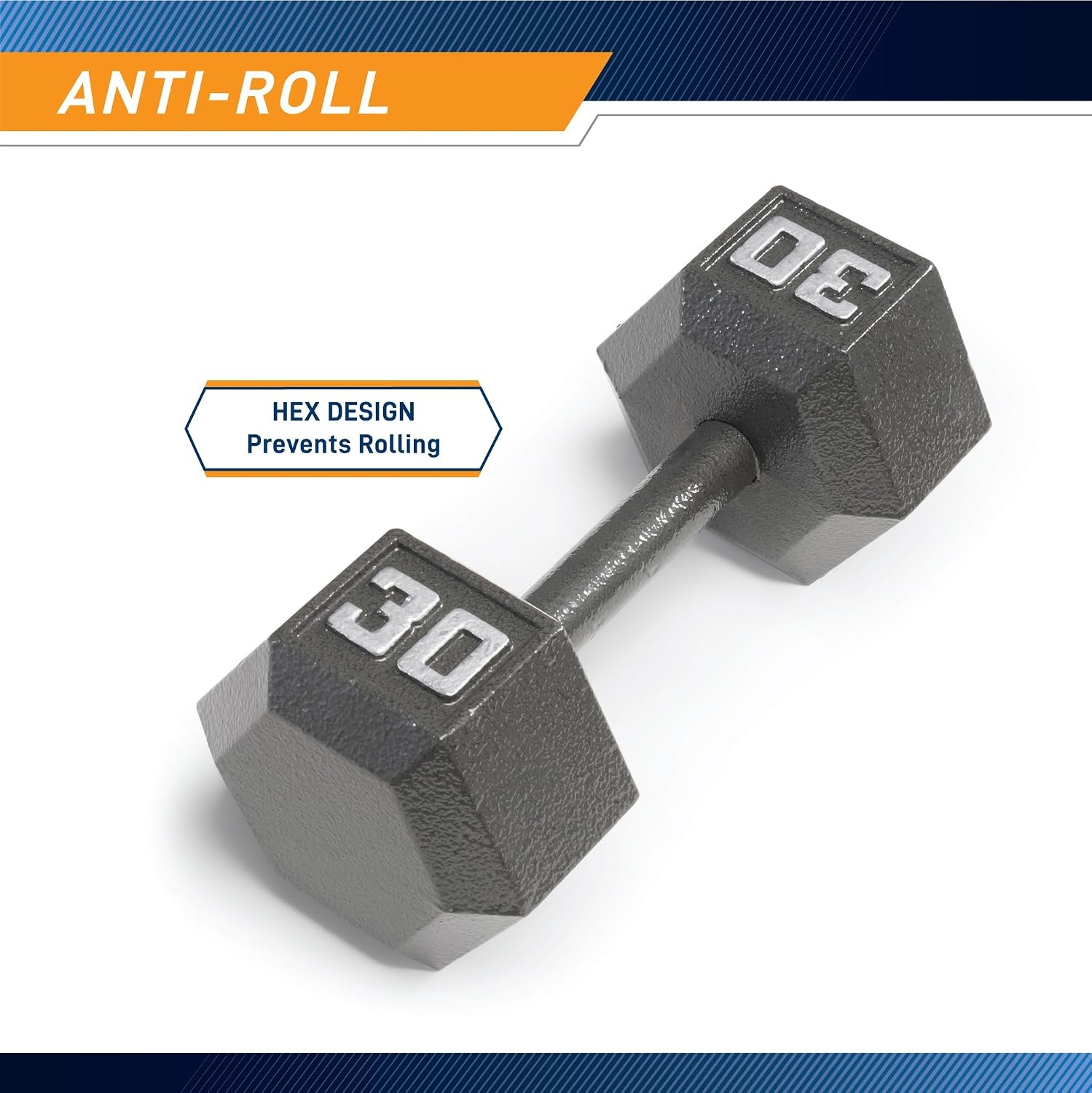 Marcy Cast Iron Hex Dumbbells Collection – Available size from 3-lb to 100-lb, SOLD INDIVIDUALLY(30lbs)