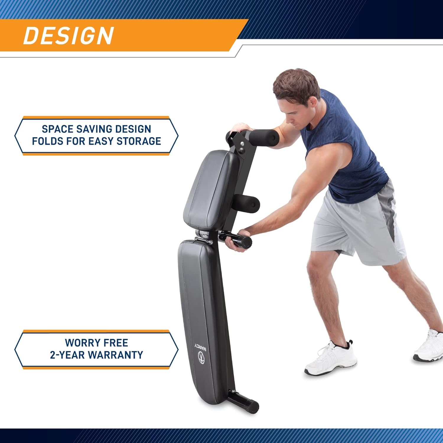 Marcy Multi-Position Adjustable Utility Bench for Home Gym Weightlifting and Strength Training(Black)