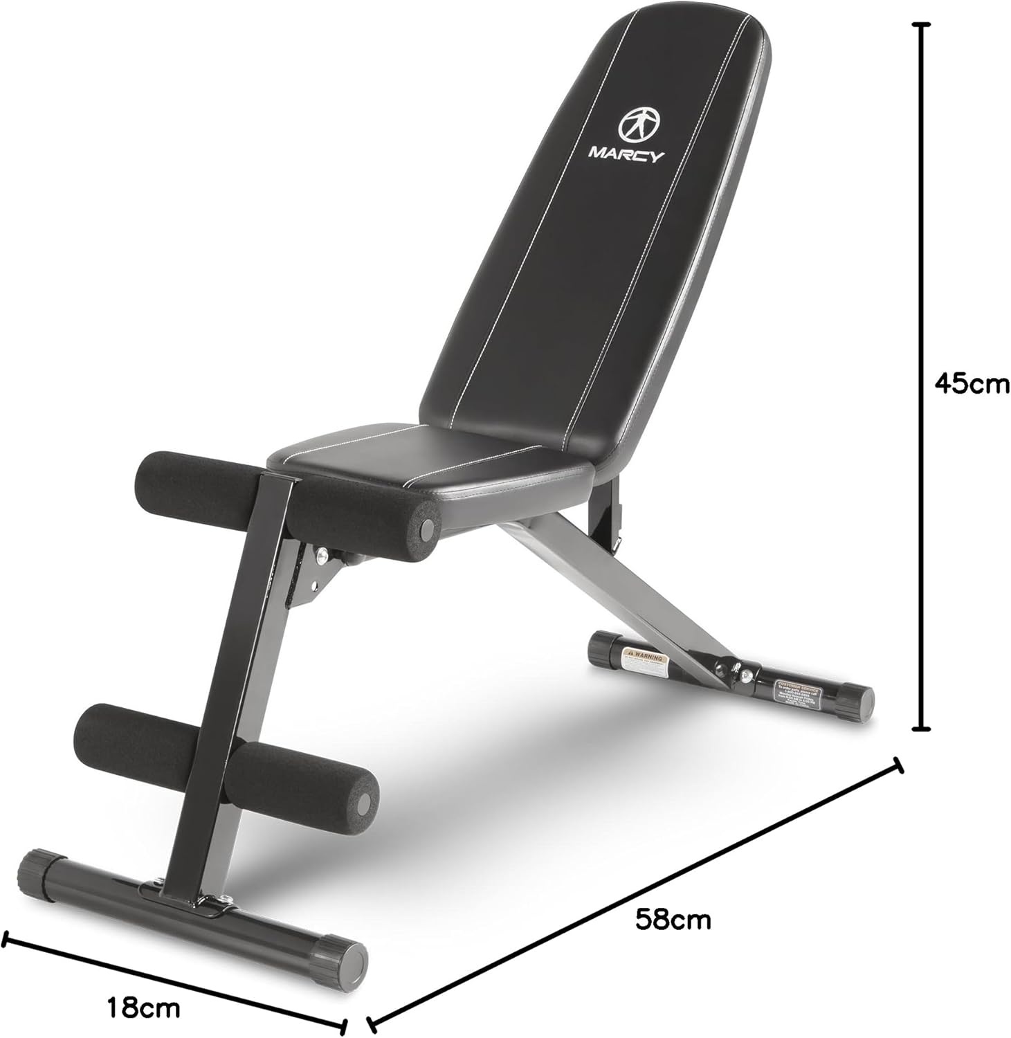 Marcy Multi-Position Adjustable Utility Bench for Home Gym Weightlifting and Strength Training(Black)