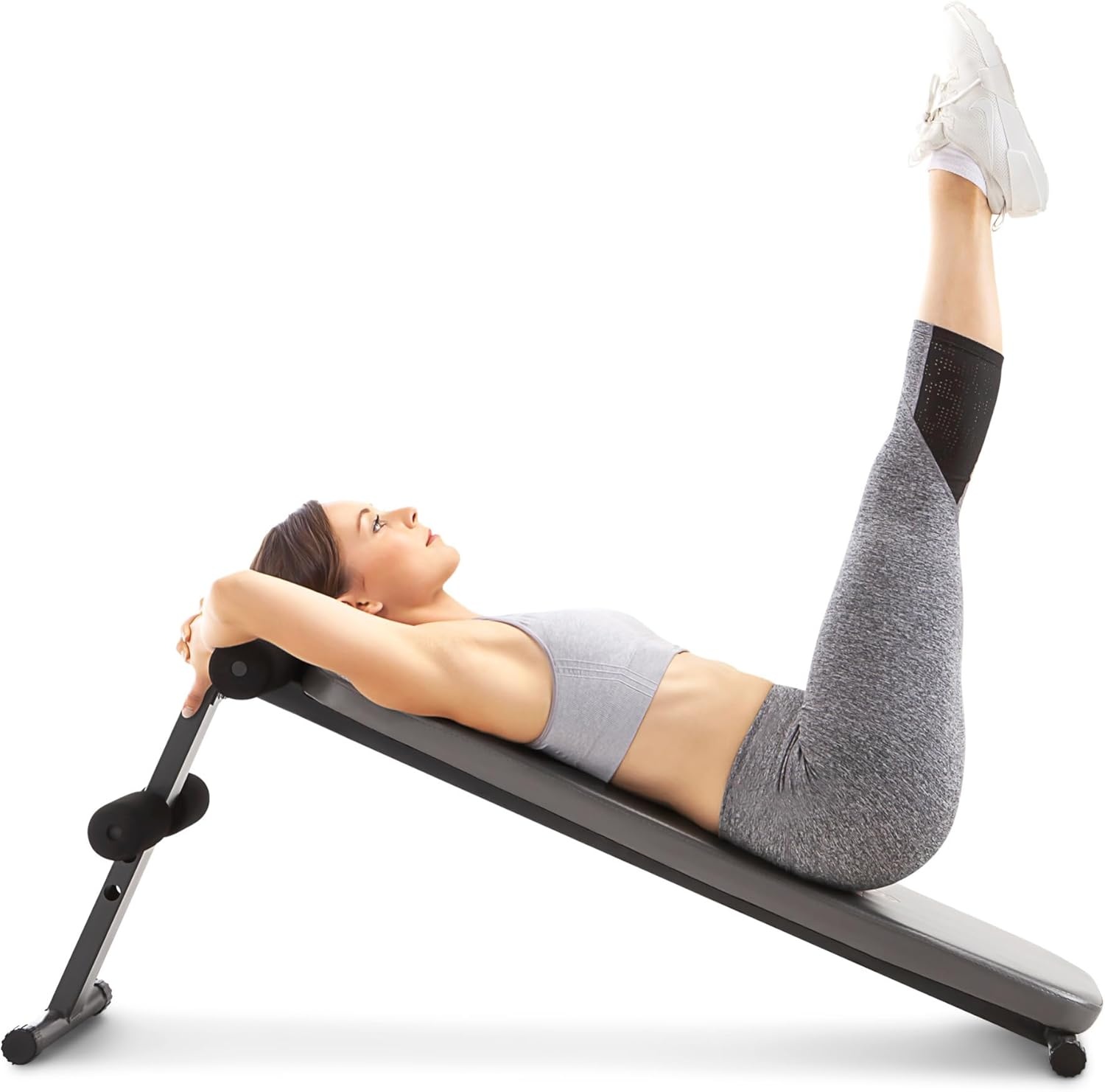 Marcy Utility Slant Board Exercise Bench for Strength Training and Home Gym Workouts(Charcoal)